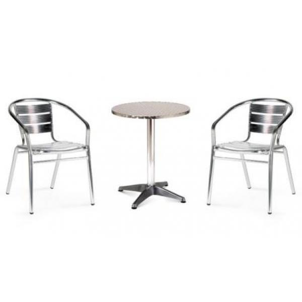 Комплект мебели для летнего кафе LFT-3059/T3127-D60 Silver (2+1)