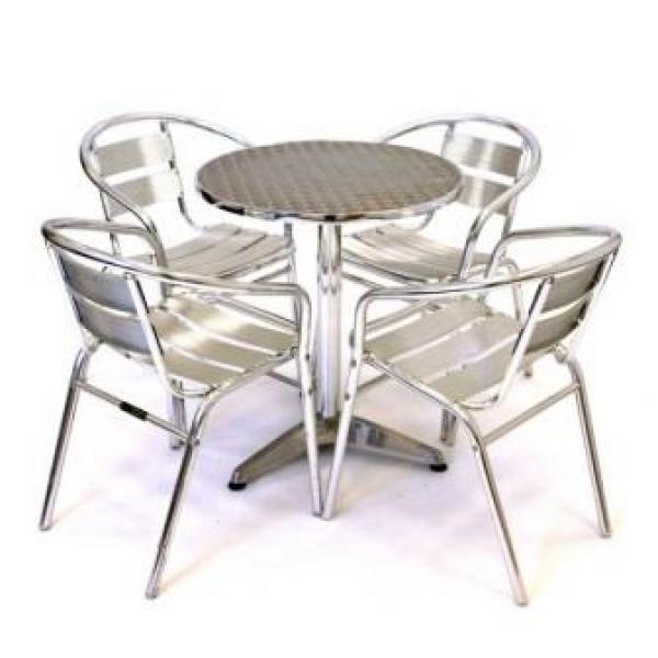 Комплект мебели для летнего кафе LFT-3059/T3127-D60 Silver (4+1)