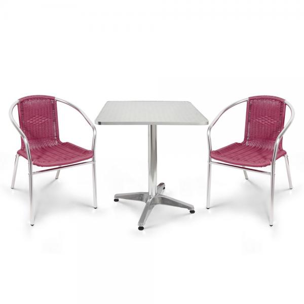 Комплект мебели для летнего кафе  LFT-3099F/T3125-60x60 Bordo (2+1)