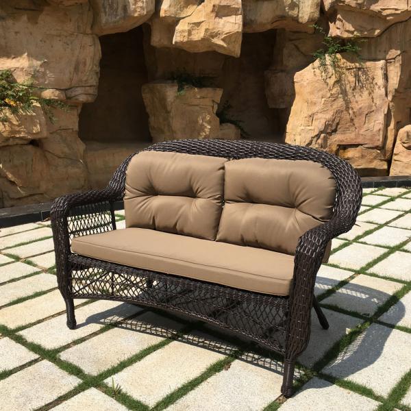 Плетеный диван из искусственного ротанга LV520-1 Brown/Beige