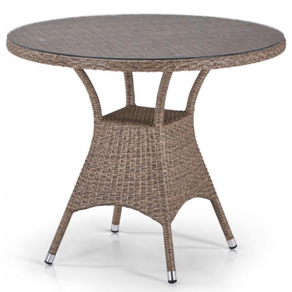 Плетеный стол из искусственного ротанга T197AT-W56-D90 Light Brown