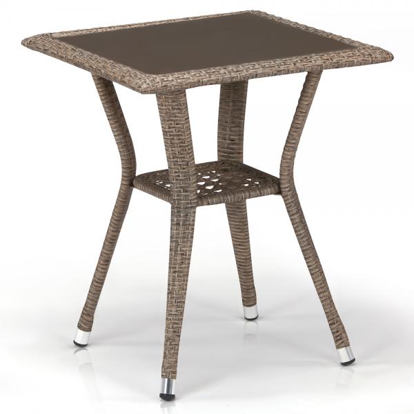 Плетеный стол из искусственного ротанга T25-W56-50x50 Light brown