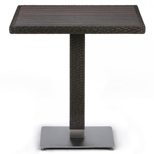 Плетеный стол из искусственного ротанга T607D-W53-70x70 Brown