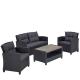 Плетеный комплект мебелис диваном AFM-804G Dark Grey-Grey