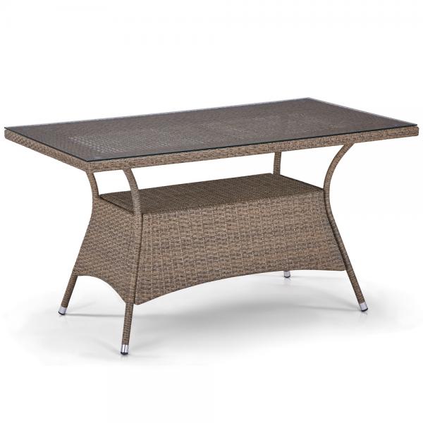 Плетеный стол из искусственного ротанга T198B-W56-140x80 Light brown