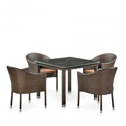 Комплект плетеной мебели T257A/Y350A-W53 Brown 4Pcs