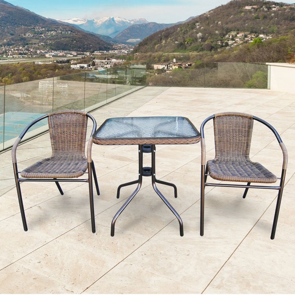 Комплект мебели для летнего кафе Асоль-2A TLH-037AR2/060SR-60х60 Cappuccino (2+1)