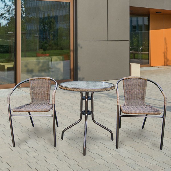 Комплект мебели для летнего кафе Асоль-1A TLH-037AR2/060RR-D60 Cappuccino 2Pcs